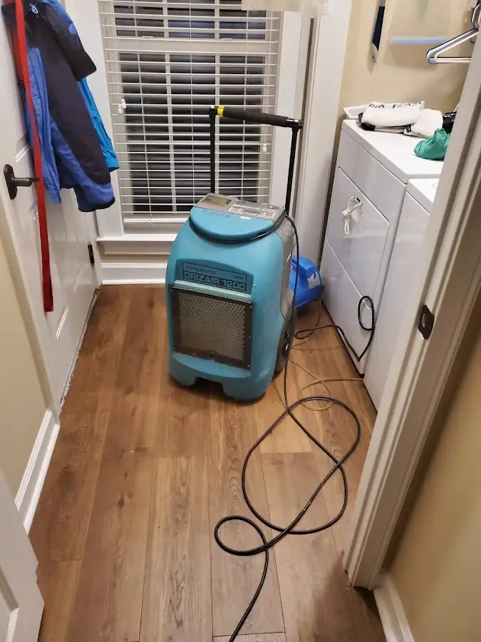 Commercial dehumidifier deployed for Flood Damage Cleanup in Morton Grove